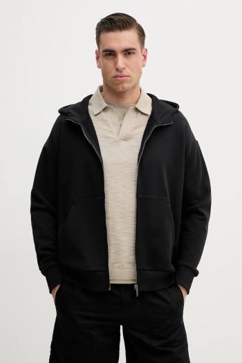Bavlnená mikina Calvin Klein pánska, čierna farba, s kapucňou, jednofarebná, K10K114267
