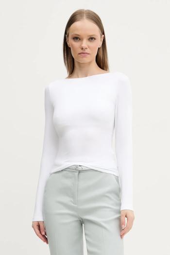 Tričko s dlhým rukávom Hollister Co. biela farba, holý chrbát, KI339-5068