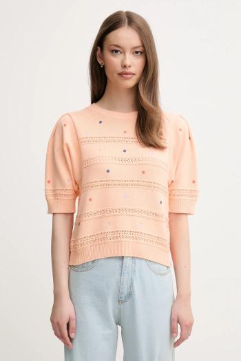 Bavlnený sveter United Colors of Benetton oranžová farba, ľahké, 10C1E10DO