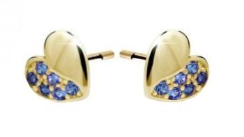 Cutie Jewellery Detské náušnice zo žltého zlata C2160-30-X-1 modrá