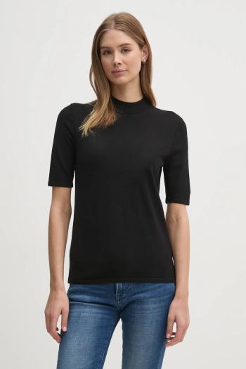 Sveter Calvin Klein dámsky, čierna farba, tenký, s polorolákom, K20K207937