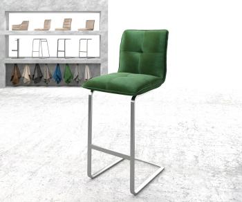 Barová stolička Maddy-Flex velvet green konzolová základňa plochá
