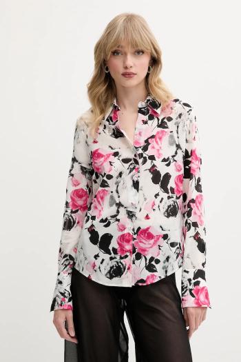Hodvábna košeľa Blugirl Blumarine ružová farba, regular, s klasickým golierom, RA5171.T2949