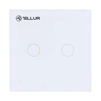 Întrerupător Tellur WiFi Smart dublu,1800 W, 10 A., alb