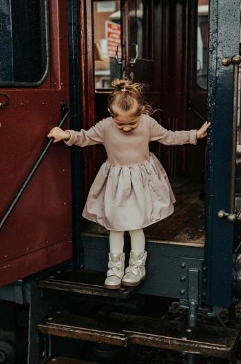 Dievčenské šaty Donsje Furre Dress ružová farba, mini, áčkový strih, 4086900