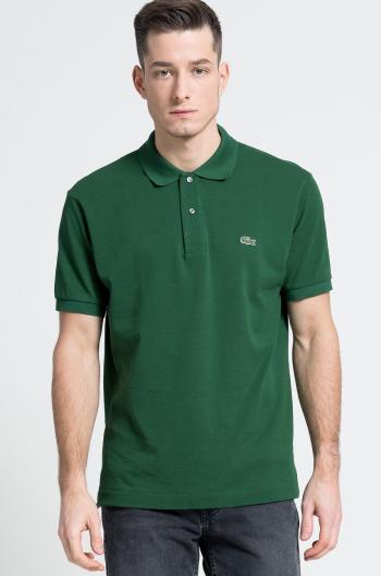 Bavlnené polo tričko Lacoste L1212-001, zelená farba, jednofarebné