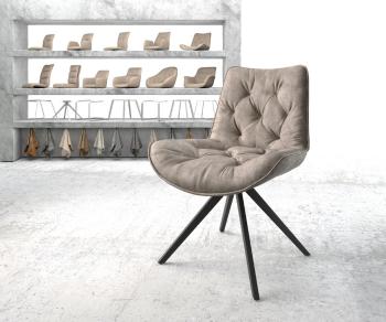 Taimi-Flex otočná stolička taupe vintage krížová základňa štvorcová