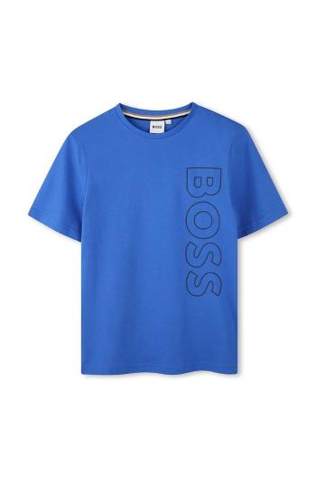 Detské bavlnené tričko BOSS s potlačou, J51206