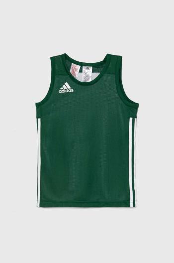 Detské tričko adidas Originals 3G SPEE REVRS zelená farba, s nášivkou, DY6618