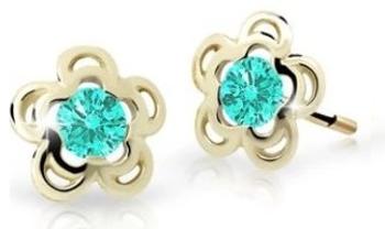 Cutie Jewellery Pôvabné zlaté detské náušnice C2204-30-X-1 svetlo zelená