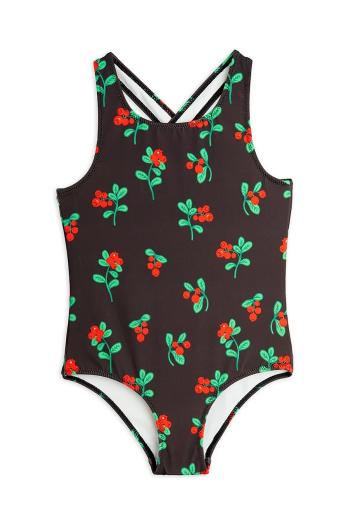Jednodielne detské plavky Mini Rodini Lingonberries čierna farba, 2528010199