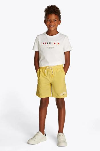 Šortky Tommy Hilfiger žltá farba, KB0KB09642