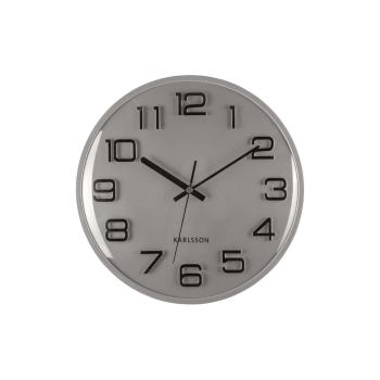 Dizajnové nástenné hodiny Karlsson 6022SIstrieborné, priemer 30 cm
