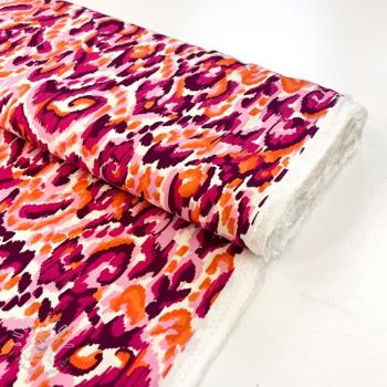 Viskóza STRETCH Ikat fuchsia