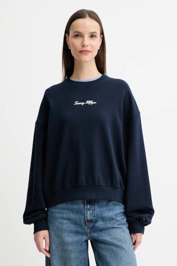 Bavlnená mikina Tommy Hilfiger tmavomodrá farba, jednofarebná, WW0WW48269