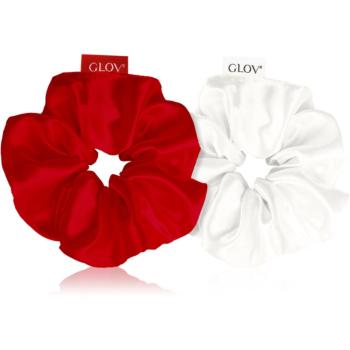 GLOV Satin Scrunchies M gumičky do vlasov Red/Beige 2 ks