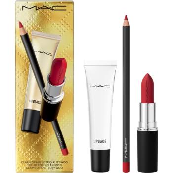 MAC Cosmetics Holiday Claim To Fame Lip Trio darčeková sada na pery odtieň Ruby Woo