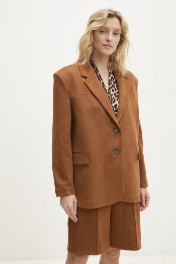 Sako Answear.LAB hnedá farba, oversize, jednofarebné