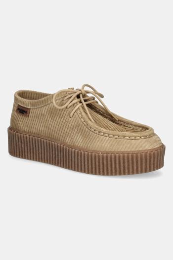 Semišové poltopánky Weekend Max Mara KAPOK dámske, béžová farba, na platforme, 2515521114600