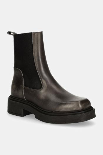 Kožené topánky chelsea Steve Madden Churro dámske, šedá farba, na platforme, SM11003363