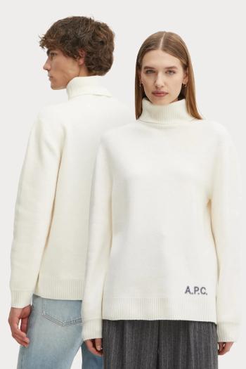 Vlnený sveter A.P.C. pull walter béžová farba, s rolákom, WVBDJ.M23248