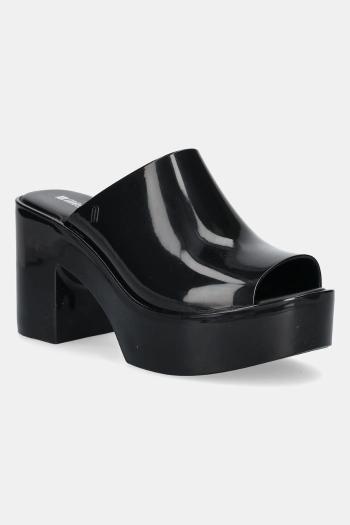 Šľapky Melissa MELISSA MULE HYPE AD dámske, čierna farba, na podpätku, M 36026.BI526