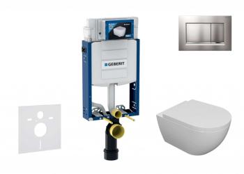GEBERIT - Kombifix Set predstenovej inštalácie, klozetu Oudee a dosky softclose, tlačidlo Sigma30, lakovaný chróm mat/chróm SANI15CA1102