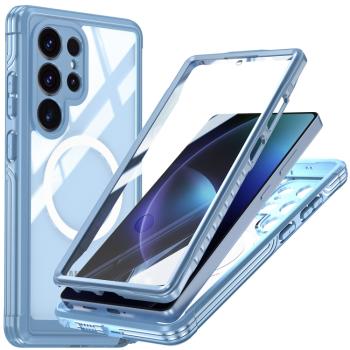 DUAL MAGSAFE Obojstranný ochranný kryt pre Samsung Galaxy S25 Ultra 5G modrý
