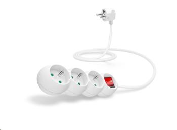 CONNECT IT predlžovací kábel 230 V, 3 zásuvky, 1, 5 m, s vypínačom (biely)