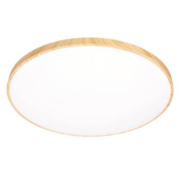 Drevená stropná lampa TENS. 48W LED 3000/4000/6000K 59cm biele tienidlo, diaľkové ovládanie