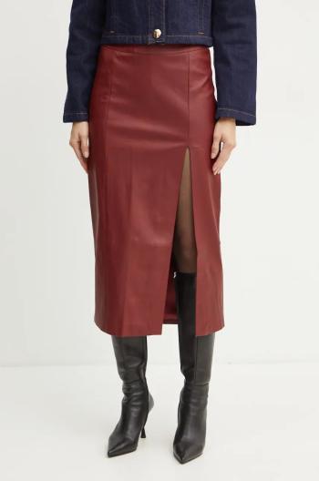 Sukňa Bardot DANTE SKIRT bordová farba, midi, puzdrová, 58855SB2