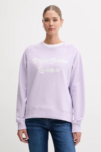 Mikina Pepe Jeans fialová farba, s nášivkou, PL581524