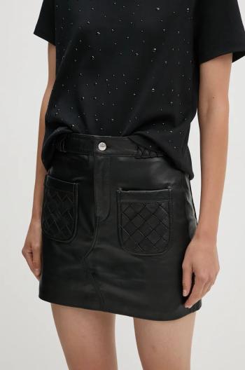 Sukňa ZADIG&VOLTAIRE čierna farba, mini, áčkový strih, RWSK00054