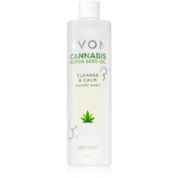 Avon Cannabis Sativa Oil Cleanse & Calm odličovacia micelárna voda s upokojujúcim účinkom 400 ml