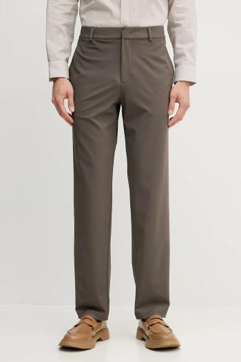 Nohavice Emporio Armani pánske, hnedá farba, rovné, EM001505 AF10047