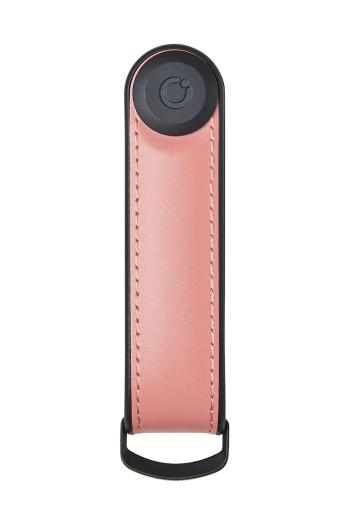 Kľúčenka Orbitkey Hybrid Leather 8,5 cm ružová farba