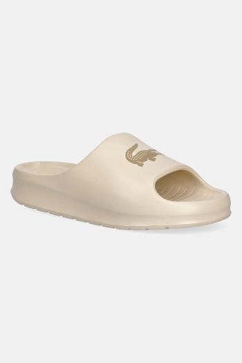 Šľapky Lacoste SERVE SLIDE 2.0 béžová farba, na platforme, 49CFA0025