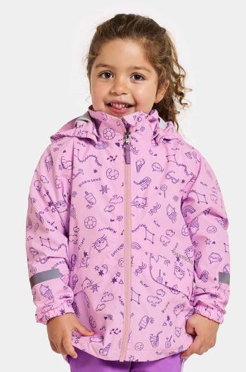 Detská nepremokavá bunda Didriksons NORMA KIDS PR JKT 3 fialová farba