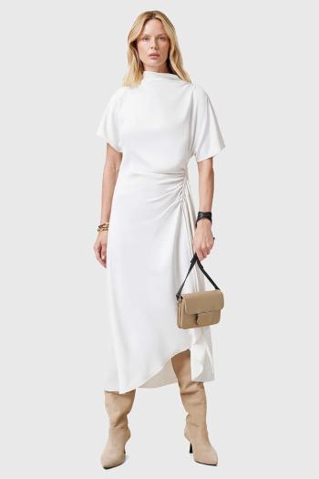Šaty AllSaints ROSIE biela farba, midi, áčkový strih, W043DC