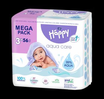 BELLA Čistiace obrúsky Happy Baby Aqua care 3 x 56 ks