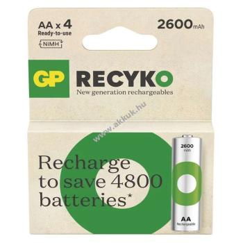 GP ReCyko Ni-MH akku HR6 (AA), 2600mAh 4db/csomag - A készlet erejéig!