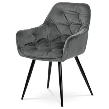 Jedálenská stolička Autronic 61x86 cm sivá látka DCH-421 GREY4