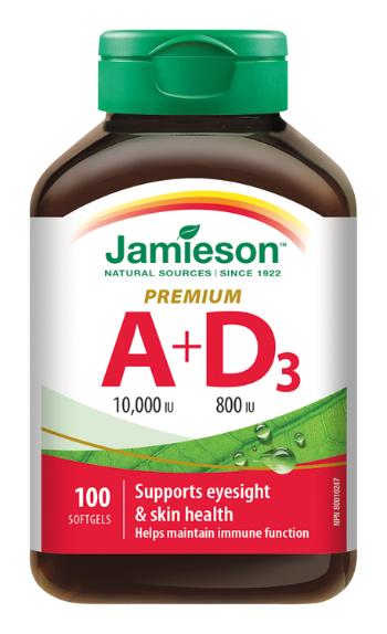 JAMIESON Vitamín A a D Premium 10000 IU / 800 IU 100 kapsúl