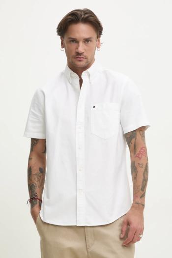 Bavlnená košeľa Tommy Hilfiger pánska, biela farba, regular, s golierom button-down, MW0MW36272