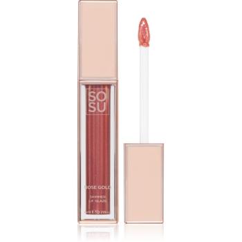 SOSU Cosmetics Shimmer Lip Glaze hydratačný lesk na pery trblietavý odtieň Rose Gold 6 ml