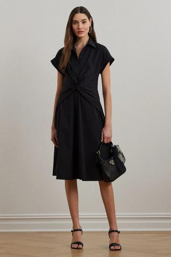 Šaty Lauren Ralph Lauren tmavomodrá farba, midi, áčkový strih, 250903193