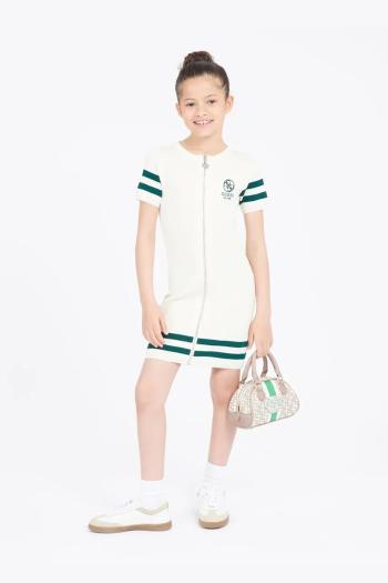 Dievčenské šaty Guess béžová farba, mini, rovný strih, J5RK49 ZZ04U