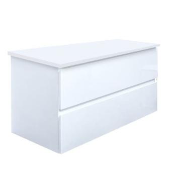 Kúpeľňová skrinka s krycou doskou SAT B-Way 99x50x45 cm biela lesk BWAY2100WDESK