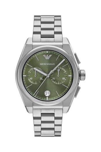 Hodinky Emporio Armani Federico Chronograph pánske, zelená farba, AR11640