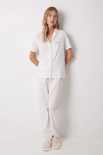 Bavlnené pyžamo women'secret SNOOPY dámske, béžová farba, bavlnené, 3139851